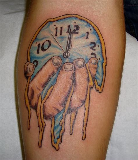 dali tattoo|dali clock tattoo.